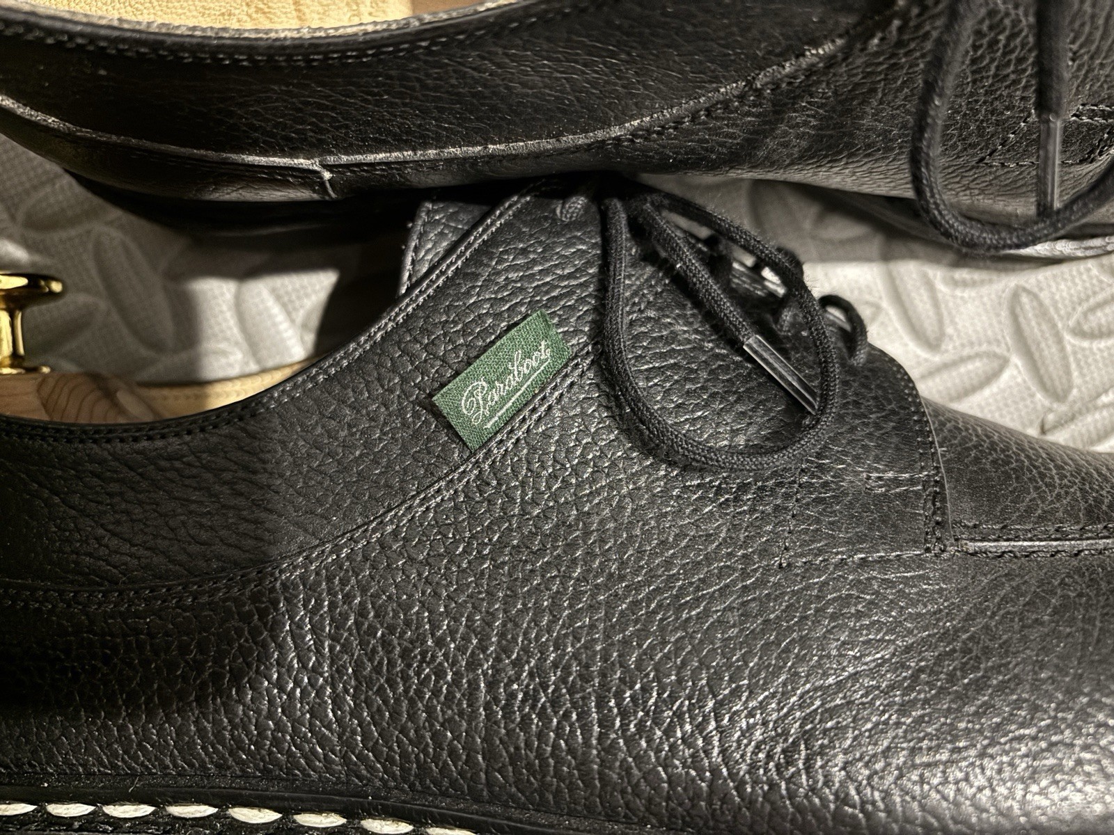 Paraboot Avignon Black Grain Leather Derby Shoes - UK 8 / US 9 / EU 42 image 5