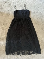 H&M Schwarzes Midikleid mit floraler Spitze, ...