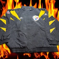 Vintage Apex One Pittsburgh Steelers NFL XL Men’s Puffer Shark Tooth Jacket