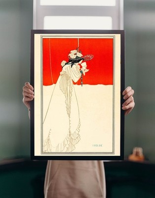 Isolde von Aubrey Beardsley 1895 POSTERDRUCK A1 Vintage Illustration Wandbild