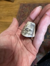 Effigy Stone Carved Calcite Garnets Light Pink Moonstone Artifact Altar Stone