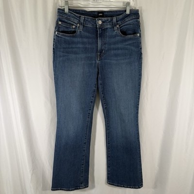 EDWIN Jeans Women's 29 Medium Wash Blue Denim Cotton Blend Button Zip