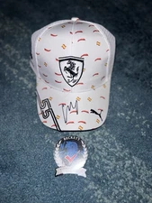 Carlos Sainz Signed Ferrari Racing Hat #55 F1 Star Chili Pepper Cap Beckett #2