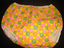Vintage Plastic Lined Fabric Diaper Cover Flower Power Size X-Large