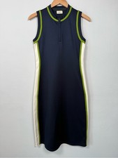Tory Burch Sport Sleeveless Color Block Midi Quarter Zip Dress, Golf Sz S