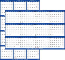 2026-2027 Dry Erase Calendar   Large Yearly Wall Calendar, 38.2'' X 25.2'', 2-Si