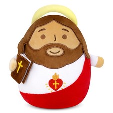 Jesus Plush, 8 Inch Heart of Jesus Plushie with Red Sash  Bible, Soft Savior...