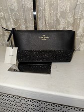 Kate Spade New York Glitter Lame Cosmetic Case Pouch NWT