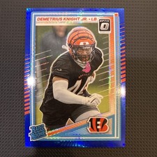 2025 Donruss Optic #296 Demetrius Knight Jr. Rated Rookie Blue Hyper