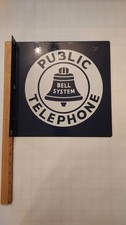 Bell telephone double sided porcelain flange sign advertising telephone public
