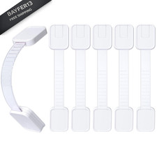 6-Pack Adhesive Baby proofing Strap Locks, Child Proof Cabinet 6 Pack, White