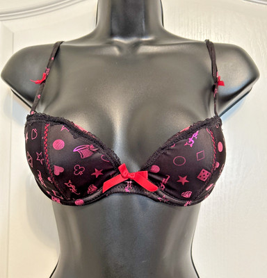 Victoria s Secret Y2K Push Up Black Sexy Little Things Bra Size 34B