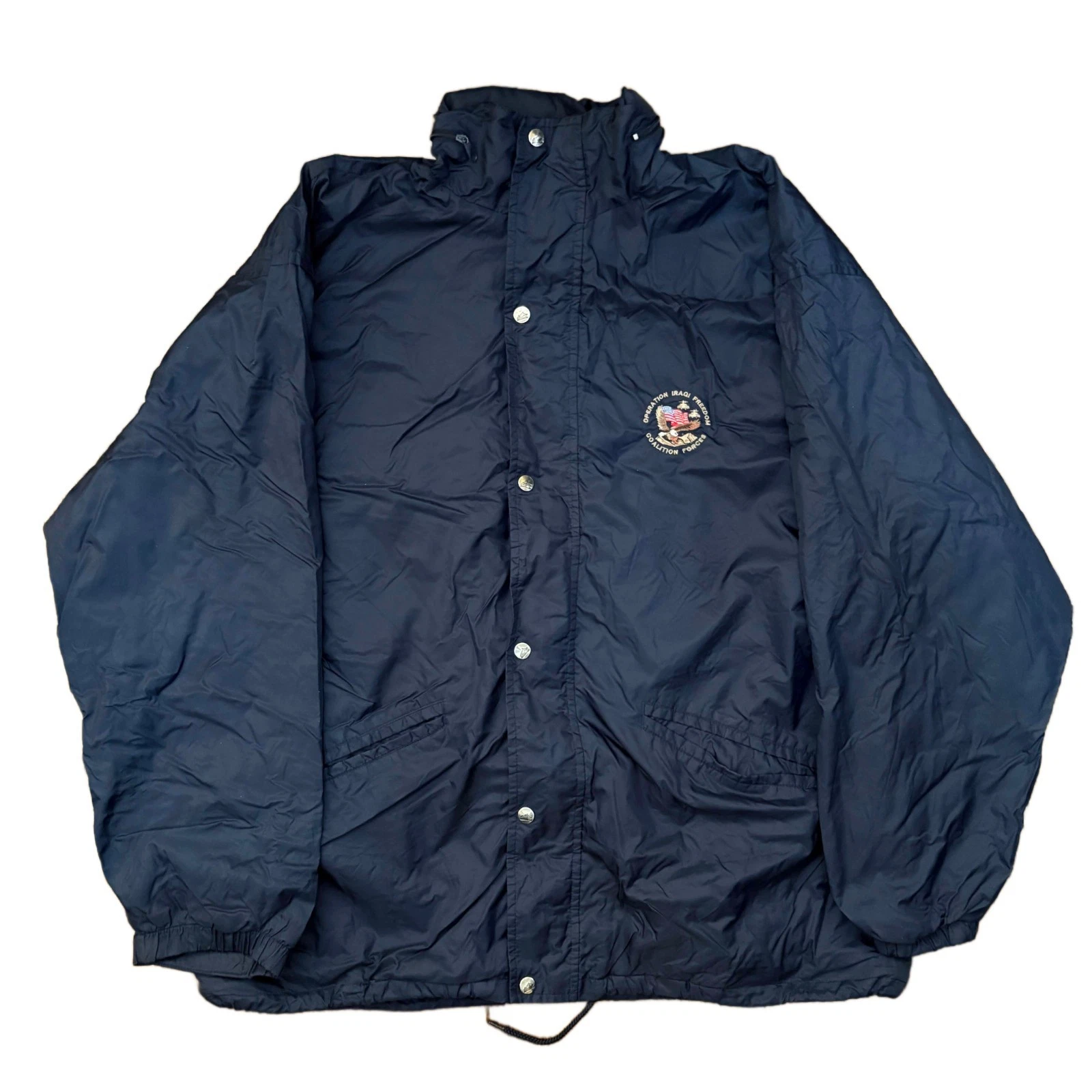 Scream Jackets Men XL Navy Blue Nylon Full Snap Coach Windbreaker Jacket Ocean - product detail image 1