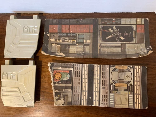 1978 VTG Star Wars Death Star Playset Parts Lot Panels & 1st Floor Support Walls