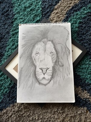 Lion Realism Pencil Drawing ACEO 