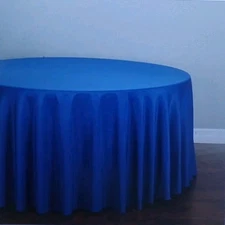 120in Round Polyester Tablecloth, Royal Blue