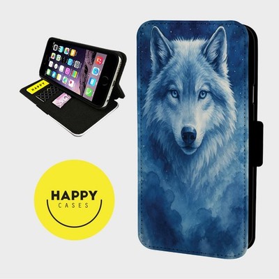 WOLF ENERGY LEISTUNGSSTARK - Kunstleder Klapp Handy Hülle Cover - iPhone/Samsung