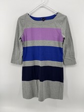 Gap Knee Length Half Sleeve Dress Womens Size XS Gray Blue Purple Stripes
