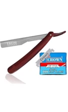 Navajas De Afeitar De Barbero Profesional Acero Inoxidable Estuche De Cuero 100C