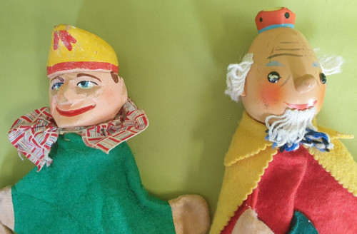Konvolut DDR Handpuppen mit Holzköpfen u.a. Sandmann Teufel Hase - Bild 6 von 14