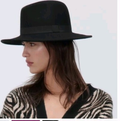 ZARA CLASSIC 100% WOOL HAT BLACK SZ M 3920 025 FEL | eBay display picture 1