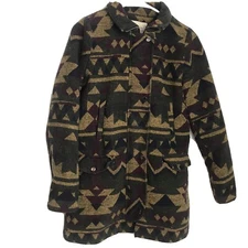 Ethereal By Papercrane Aztec Blanket Style Jacket Button Front Size S Womens GG