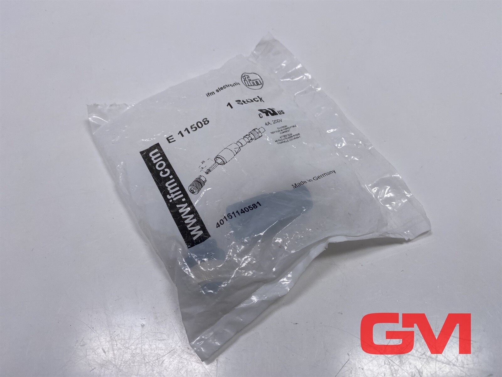 Ifm Electronic Plug E11508 Straight M12 4-Pin 250 V AC/DC Connector