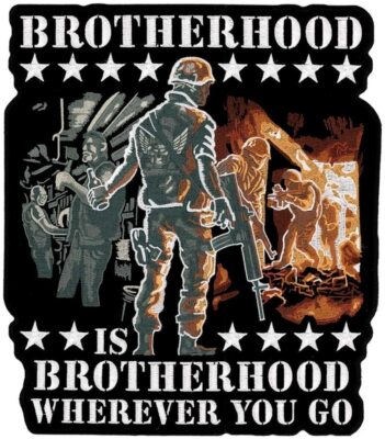 BROTHERHOOD WHEREVER YOU GO JACKET VEST BACK PATCH [11.0 X 10.0 INCH]