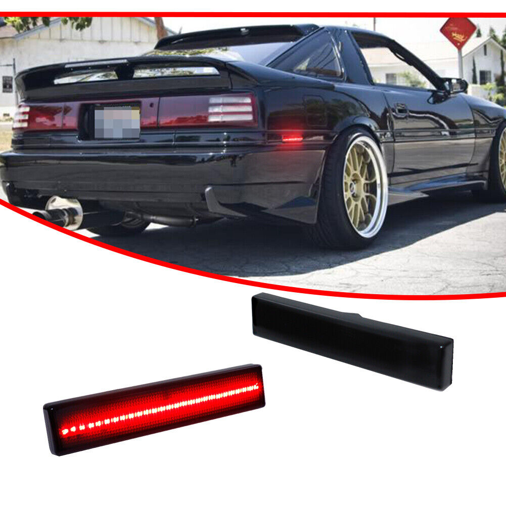 Smoked Lens Red Rear Side Marker Lights Lamps Set For 86-92 Smoked Lens Red Rear Side Marker Lights Lamps Set For 86-92