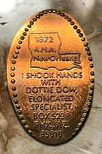 I Shook Hands with Dottie Dow 1972 New Orleans (D.Dhse 20) on 1972D 1₵