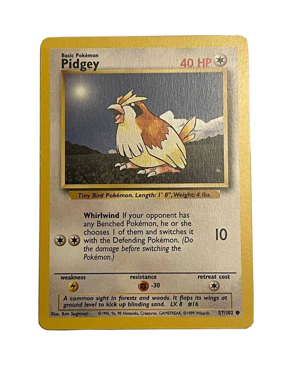 pidgey pokemon card value 196/091  Pokybox [2] Whirlwind (10) After damage dealing Pokmon TCG Pidgey Base Set
