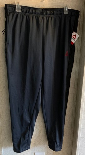 Reebok Men's Pants Training Fleece Lined New Slim Fit Size 2XL Inseam 30 Pull On