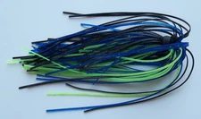 10 Custom Made Silicone Spinnerbait Skirts (Black-Blue-Chart) Bass Fishing "NEW"