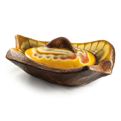 Retro California Pottery MCM Atomic Drip Glaze Covered Dish Bowl with Lid 60s 70 - Picture 5 of 10