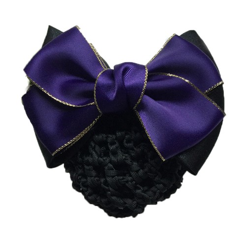 Women Satin Bow Barrette Double Bowknot Hair Net Hair Bun Barrette Hair Clip▱ - Picture 83 of 109