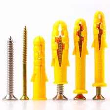 Plastic Wall Plugs Screw Fixing Wall Expansion Brick Stone Concrete