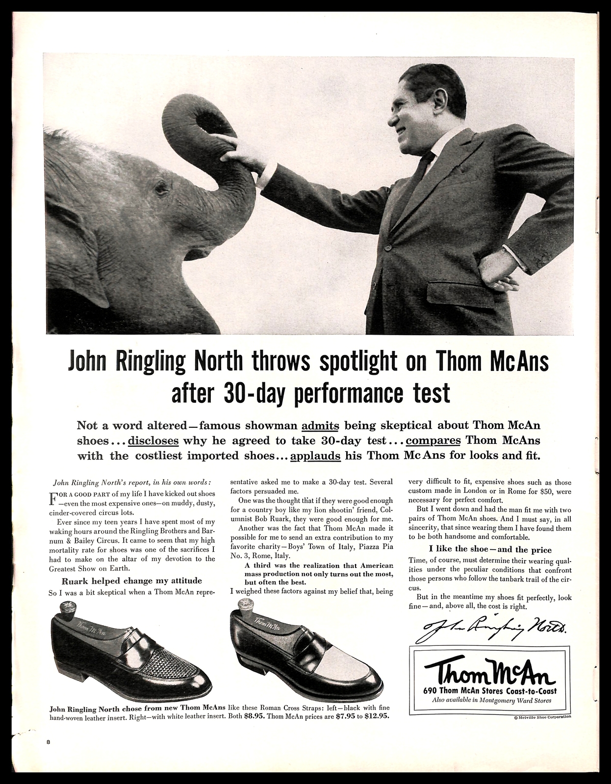 1956 Thom McAn Shoes Vintage PRINT AD 