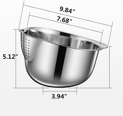 Stainless Steel Rice Washing Bowl Versatile 3 in 1 Colander Strainer for Kitchen - Picture 2 of 7