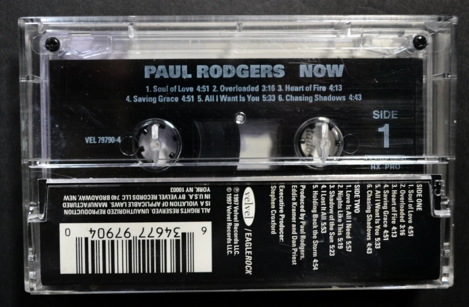 1997 Paul Rodgers "NOW" Cassette Tape Velvel Records VEL79790-4 - Image 2 of 4