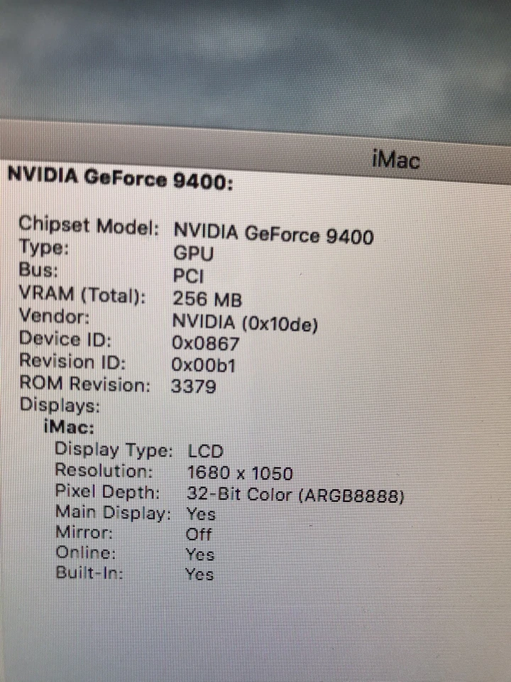 iMac A1224 20" Early 2009 Emc:2266 Motherboard Integrated GeForce 9400M in Italy - Image 4 of 4