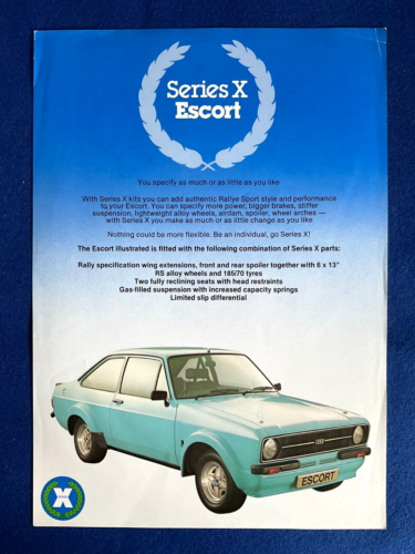 FORD ESCORT MK2 RS RAYLLE SPORT SERIES X SALES BROCHURE - Picture 1 of 2