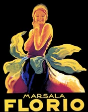 POSTER MARSALA FLORIO ITALIAN WINE FASHION WOMAN ITALY VINTAGE REPRO FREE S/H