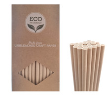 Kraft Paper Drinking Straws Brown Party Wedding Strong Thick Straw Full Size Eco