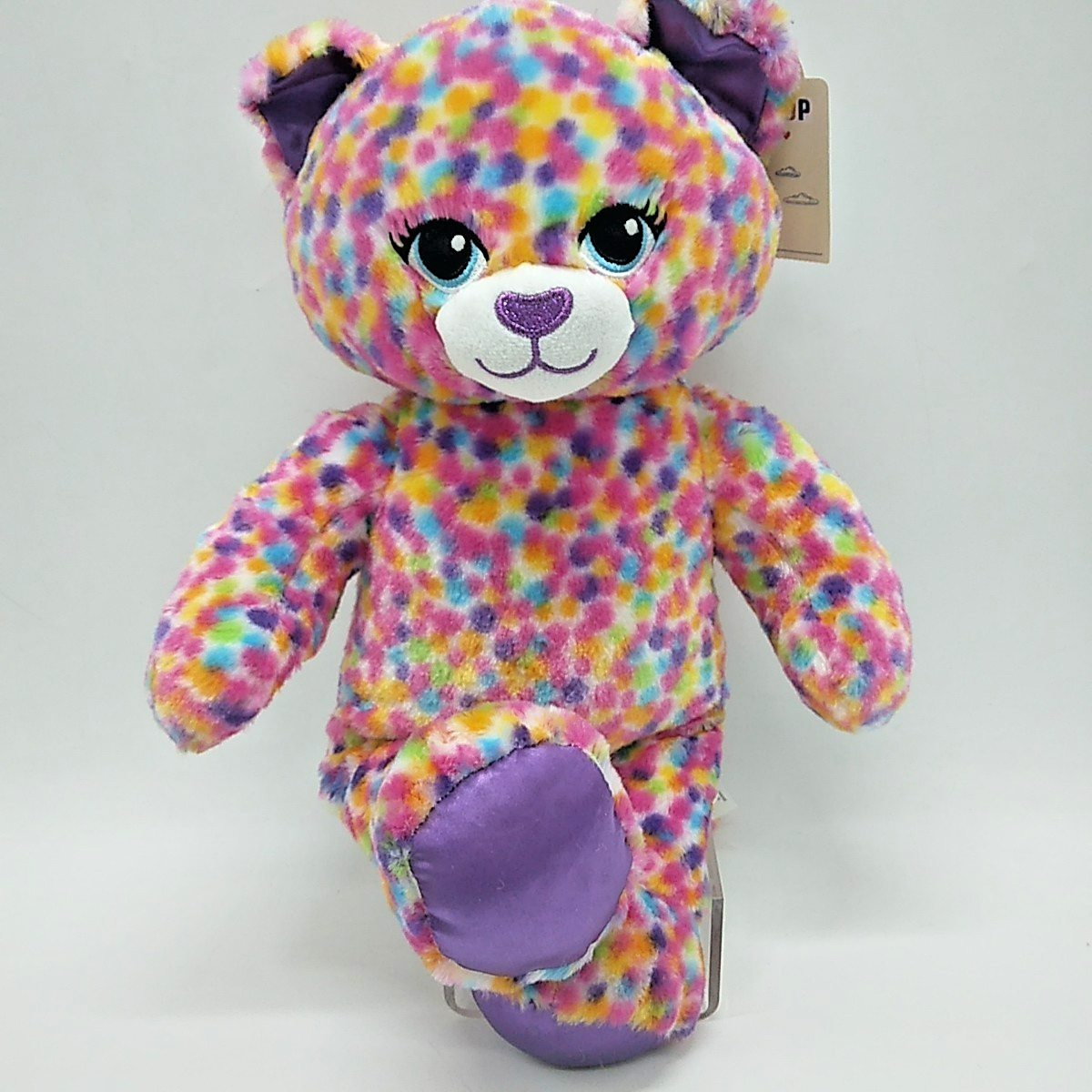 Build A Bear Workshop Rainbow Confetti Leopard Blue Eyes/Purple Feet/Ears  w/Tag | eBay UK