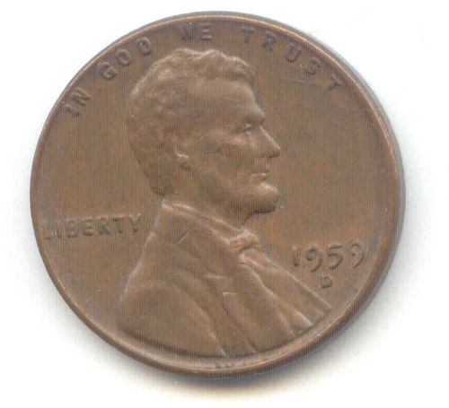 USA 1959D American One Cent Lincoln Penny 1c Exact Coin