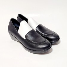 Dansko Debra SlipOn Loafers Black Leather Wedge 2204020200 Shoes Wm 38EU 7.5-8US