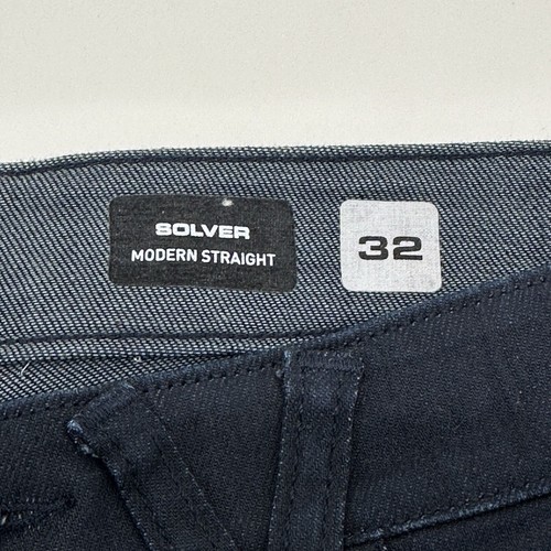 Volcom Jeans Men 32 (Actual 34x29) Blue Denim Solver Modern Straight Mid Rise - Picture 4 of 16