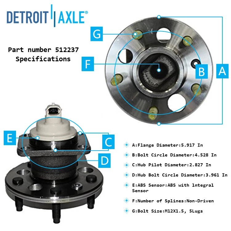 Rolamento de roda dianteira e cubo traseiro FWD para 97-05 Pontiac Montana Chevrolet Venture - Imagem 4 de 4