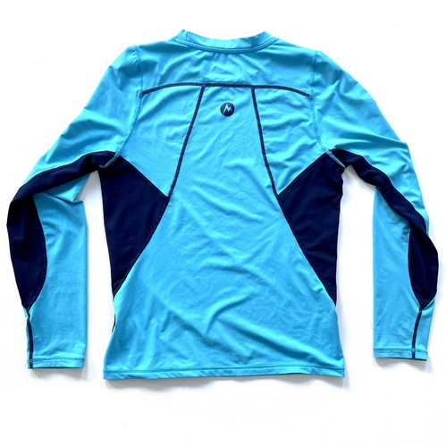 Marmot Kids’ Shirt XL Windridge Long Sleeve Mesh Sides Athletic Climb Ski Blue - Picture 9 of 9