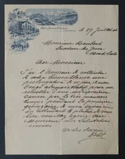 Facture 1906 HOTEL SILBERHORN St BEATENBERG SUISSE belle entête illustrée 21